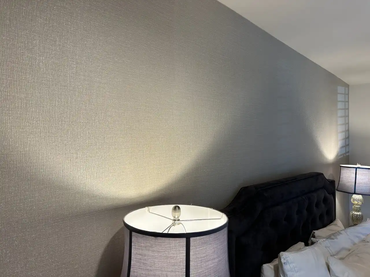 Pattern wallpaper matching residential installation DFW